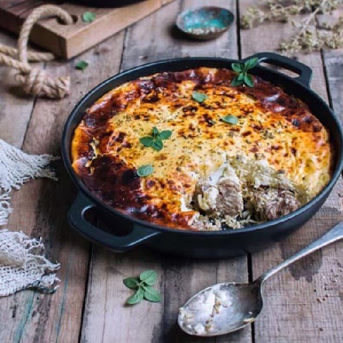 Tave Kosi (Albanian Baked Lamb and Yogurt)